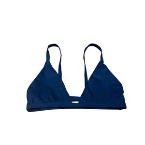 Cupshe Blue Triangle Bikini Top Size L Cutout Strappy
